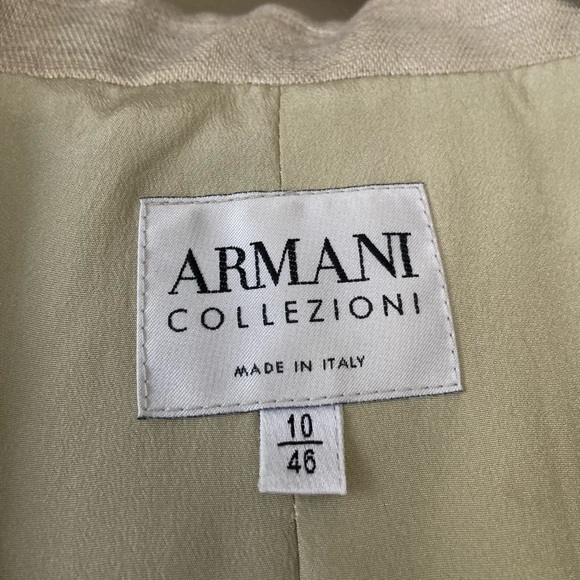 Armani Collezioni Cream Shimmery Button Front Blazer 10 - Picture 7 of 8